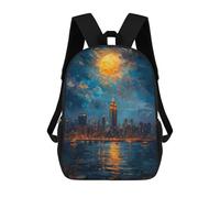 sinyumoney Unisex Starry Night New York Backpack 3d Printed Travel Backpack Casual Laptop Backpack Lightweight SchoolBag for Men Women Boys Girls 17inch