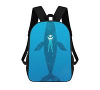 sinyumoney Unisex Swim Whale Backpack 3D Printed Travel Rucksack Casual Laptop Rucksack Lightweight Schoolbag For Men Women Boys Girls 17inch