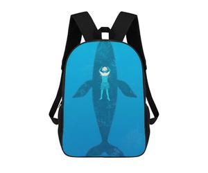 sinyumoney Unisex Swim Whale Backpack 3D Printed Travel Rucksack Casual Laptop Rucksack Lightweight Schoolbag For Men Women Boys Girls 17inch