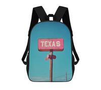 sinyumoney Unisex Texas TX Pink Sign 17 Inch Backpack 3d Printed Travel Backpack Casual Laptop Backpack Lightweight SchoolBag for Men Women Boys Girls