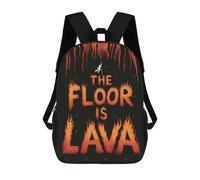 sinyumoney Unisex The Floor Is Lava Illustration 17 Inch Backpack 3d Printed Travel Backpack Casual Laptop Backpack Lightweight SchoolBag for Men Women Boys Girls