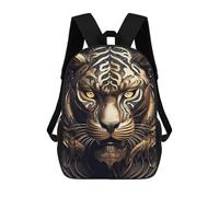 sinyumoney Unisex The Golden Tiger Lord 17 Inch Backpack 3d Printed Travel Backpack Casual Laptop Backpack Lightweight SchoolBag for Men Women Boys Girls