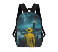 sinyumoney Unisex The Power of The Sea Backpack 3d Printed Travel Backpack Casual Laptop Backpack Lightweight SchoolBag for Men Women Boys Girls 17inch