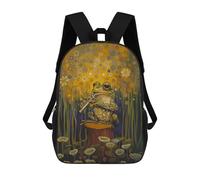 sinyumoney Unisex Toad Playing Flute Backpack 3d Printed Travel Backpack Casual Laptop Backpack Lightweight SchoolBag for Men Women Boys Girls 17inch
