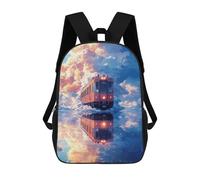 sinyumoney Unisex Train in The Clouds Backpack 3D Printed Travel Rucksack Casual Laptop Rucksack Lightweight Schoolbag For Men Women Boys Girls 17inch