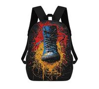 sinyumoney Unisex Urban Impact Contemporary Expressionist Boot Artwork Backpack 3D Printed Travel Rucksack Casual Laptop Rucksack Lightweight Schoolbag For Men Women Boys Girls 17inch