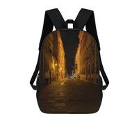 sinyumoney Unisex Valletta Night City Street Backpack 3D Printed Travel Rucksack Casual Laptop Rucksack Lightweight Schoolbag For Men Women Boys Girls 17inch