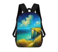 sinyumoney Unisex White Cliffs of Dover 17 Inch Backpack 3d Printed Travel Backpack Casual Laptop Backpack Lightweight SchoolBag for Men Women Boys Girls