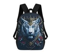 sinyumoney Unisex White Tiger Portrait Backpack 3d Printed Travel Backpack Casual Laptop Backpack Lightweight SchoolBag for Men Women Boys Girls 17inch
