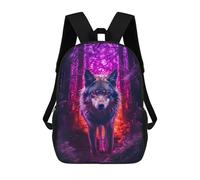 sinyumoney Unisex Wolf Dark Forest 17 Inch Backpack 3d Printed Travel Backpack Casual Laptop Backpack Lightweight SchoolBag for Men Women Boys Girls