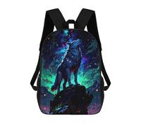 sinyumoney Unisex Wolf Howling at Starry Night Sky Backpack 3d Printed Travel Backpack Casual Laptop Backpack Lightweight SchoolBag for Men Women Boys Girls 17inch