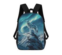 sinyumoney Unisex Wolfs Northern Light Vigil Backpack 3d Printed Travel Backpack Casual Laptop Backpack Lightweight SchoolBag for Men Women Boys Girls 17inch