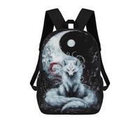 sinyumoney Unisex Yin And Yang Kitsune 17 Inch Backpack 3d Printed Travel Backpack Casual Laptop Backpack Lightweight SchoolBag for Men Women Boys Girls