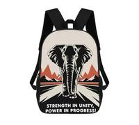 sinyumoney Unity Elephant March Backpacks Kids 17inch School Backpack School Bag 3D Printed School Bag for Boys Elementary And Middle School Students