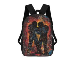 sinyumoney Unity in Chaos Contemporary Expressionist Artwork Backpack Kids School Backpack School Bag 3D Printed Fashion School Bag for Boys Elementary And Middle School Student 17inch