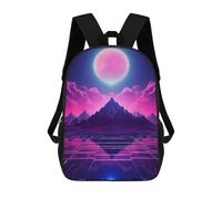 sinyumoney Universe of Retrofuturism School Backpack for Girls 17inch Casual Daypack Lightweight Rucksack Boy Girl Backpack for Middle School Students