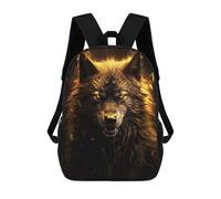 sinyumoney Unleashed Black Wolf School Backpack Business Laptop Rucksack Bag Unisex Casual Daypack for Boys/Girls/Teenagers 17inch