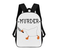 sinyumoney Untitled Funny Duck Knife Backpacks Kids School Backpack Fashion School Bag 3D Printed School Bag for Boys Elementary And Middle School Students 17inch