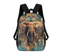 sinyumoney Urban Elephant Abstract Art Print Backpack Kids School Bag Boys Cartoon 3D Print Students Schoolbag Laptop Daypack for Boys Girls 17inch