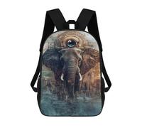 sinyumoney Urban Elephant Majesty Children's Backpacks School Backpack 3D Printed for Kids Travel Rucksacks Book Bags Kids 17inch School Bag