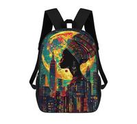 sinyumoney Urban Fantasy Cityscape School Backpack High Secondary School Bags Casual Backpack for Girl, Teen Girls 17inch