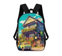 sinyumoney Urban Garden Oasis Backpack 3D Print Kids Bag Elementary Students Daypack Lightweight School Bag for Children Girls Boys Nursery Lunch Pack 17inch