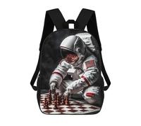 sinyumoney US Astronaut Playing Chess Children's Backpacks School Backpack 3D Printed for Kids Travel Rucksacks Book Bags Kids 17inch School Bag