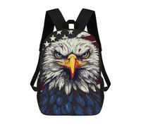 sinyumoney USA Flag Bald Eagle School Backpack for Girls Backpack Water Repellent Casual Daypack Lightweight Rucksack Boy Girl School Backpack 17inch