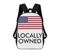 sinyumoney USA WHITE LOCALLY OWNED Backpack Schoolbags for Boys Girls Casual Sport Daypack Elementary Primary Large Capacity Bookbags 17inch