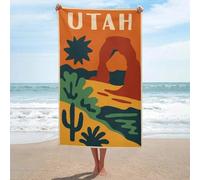 sinyumoney Utah Landscape Illustration Bathroom Towels Set for Smooth Skin Quick Drying Durable Beach Towel Gentle for Sensitive Skin 130cm*80cm