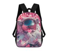sinyumoney Valentine's Day Astronaut Greeting Card Backpack School Bag Business Durable Laptop Bag for Campus Outdoor Travel Sports 17inch