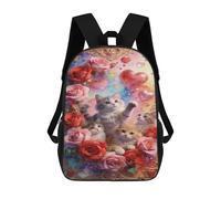 sinyumoney Valentine's Day Cat Art Print Backpack School Bag Large Lightweight Casual Backpack for Campus Outdoor Travel Sports 17inch
