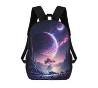 sinyumoney Valley Of Galaxy Landscape Backpack, Children's Backpack, Student School Bag Bookbag Rucksack, 3D Printed School Bag for Boys Girls 17inch