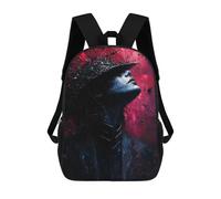 sinyumoney Vampire Bat Human Backpack 3D Printed Children's School Backpack Kids Travel Backpacks High Capacity Book Bags Children's Backpack Rucksack 17inch