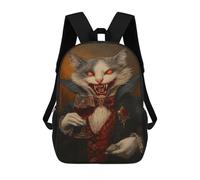 sinyumoney Vampire Cat with Wine Glass-5 Rucksack School Secondary High School College Backpack Travel for Campus Outdoor Travel Sports 17inch