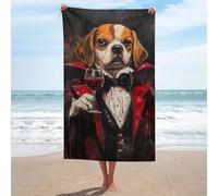 sinyumoney Vampire Dog with Wine Glass Basics Towel Set Super Soft Absorbent Beach Towel for Bathroom Pool Beach And Trips Bath Sheet 130cm*80cm
