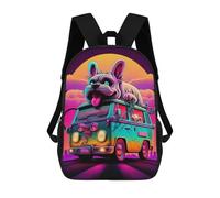 sinyumoney Van Neon Pooch Paradise School Backpack High Secondary School Bags Casual Backpack for Girls Boys Teenage 17inch