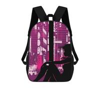 sinyumoney Vaporwave Sad Girl Glitch School Backpack Work Laptop Backpack Rucksack Bag for Teenage Girls Boys Women Men 17inch