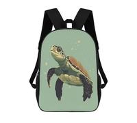 sinyumoney Vector Turtle Rucksacks 3D Printed Children Backpacks Fashion Casual Daypack Cute Travel Bags Outdoor Casual Daypack for Boy And Girl 17inch