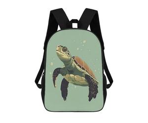 sinyumoney Vector Turtle Rucksacks 3D Printed Children Backpacks Fashion Casual Daypack Cute Travel Bags Outdoor Casual Daypack for Boy And Girl 17inch