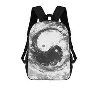 sinyumoney Veil of Shadows Yin Yang Children's Backpack, 3D Printed School Backpack, Backpack for Boys Girls, Adjustable School Bag for Primary School 17inch