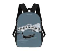 sinyumoney Venice Bridge & Gondola Rucksack School Secondary High School College Backpack Travel for Camping Outdoor Adventures And Daily Travel 17inch