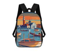 sinyumoney Venice Gondola Sunset Backpacks 3D Printed Kids School Backpack Outdoor Casual Daypack Fashion Casual Children Backpacks Cute Travel Bags 17inch