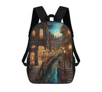 sinyumoney Venice Italy Travel Art Children's Backpacks School Backpack 3D Printed Backpack for Kids Travel Rucksacks Book Bags Kids School Bag 17inch