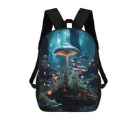 sinyumoney Verdant Glow Mushroom School Bags Water Resistant Travel Backpack Computer Bag for School/Work/Travel 17inch