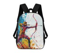 sinyumoney Vibrant Archer Children's Backpack, 3D Printed School Backpack, Backpack for Boys Girls, Adjustable School Bag for Primary School 17inch