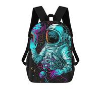 sinyumoney Vibrant Astronaut Art Print Backpack School Backpack Kids School Bag Large Capacity Kids Backpack for School Rucksack 3D Book Bag Gifts for Kids 17inch