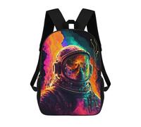sinyumoney Vibrant Astronaut Artwork -10 School Bag 3D Printed Backpacks Fashion Kids School Backpack Boys Rucksacks for Boys Middle School Students 17inch