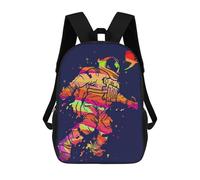 sinyumoney Vibrant Astronaut Artwork -8 Backpacks Kids School Backpack School Bag 3D Printed School Bag for Boys Elementary And Middle School Students 17inch