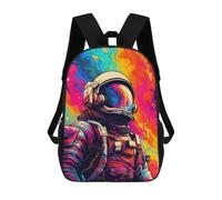 sinyumoney Vibrant Astronaut Artwork Children's Backpacks 17inch School Backpack 3D Printed Bag Bookbag for Kids Travel Rucksacks Boy Girl Book Bags Kids School Bag
